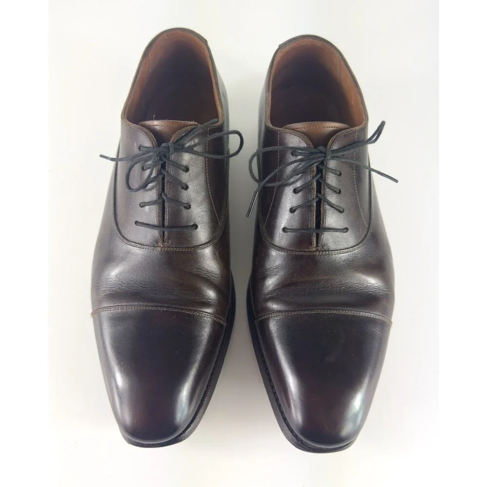 Meermin Mallorca Dark Brown Calf Leather Men's Oxford Dress Shoes Size US 8